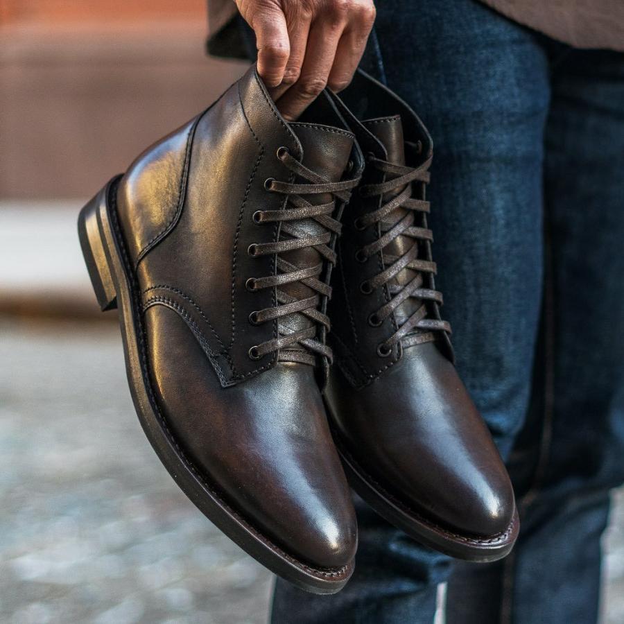 Thursday Boots President Leren Klassieke Veterlaarzen Heren Koffie | BE111YXF