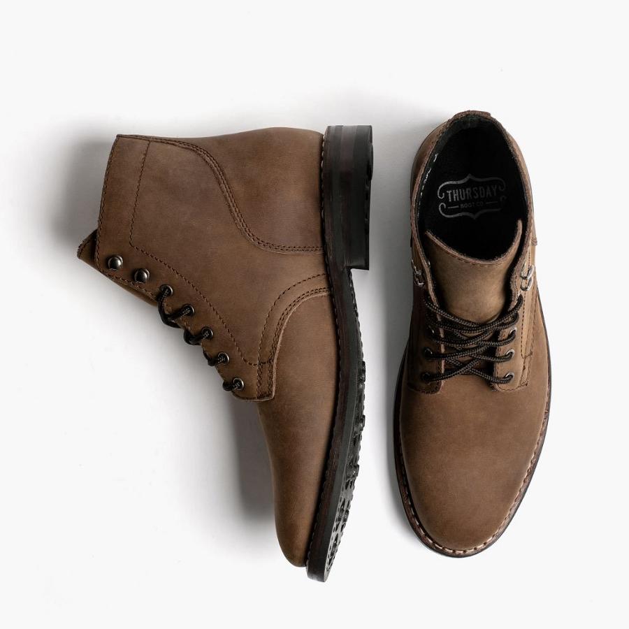 Thursday Boots President Leren Suede Veterlaarzen Heren Bruin | BE113RVD