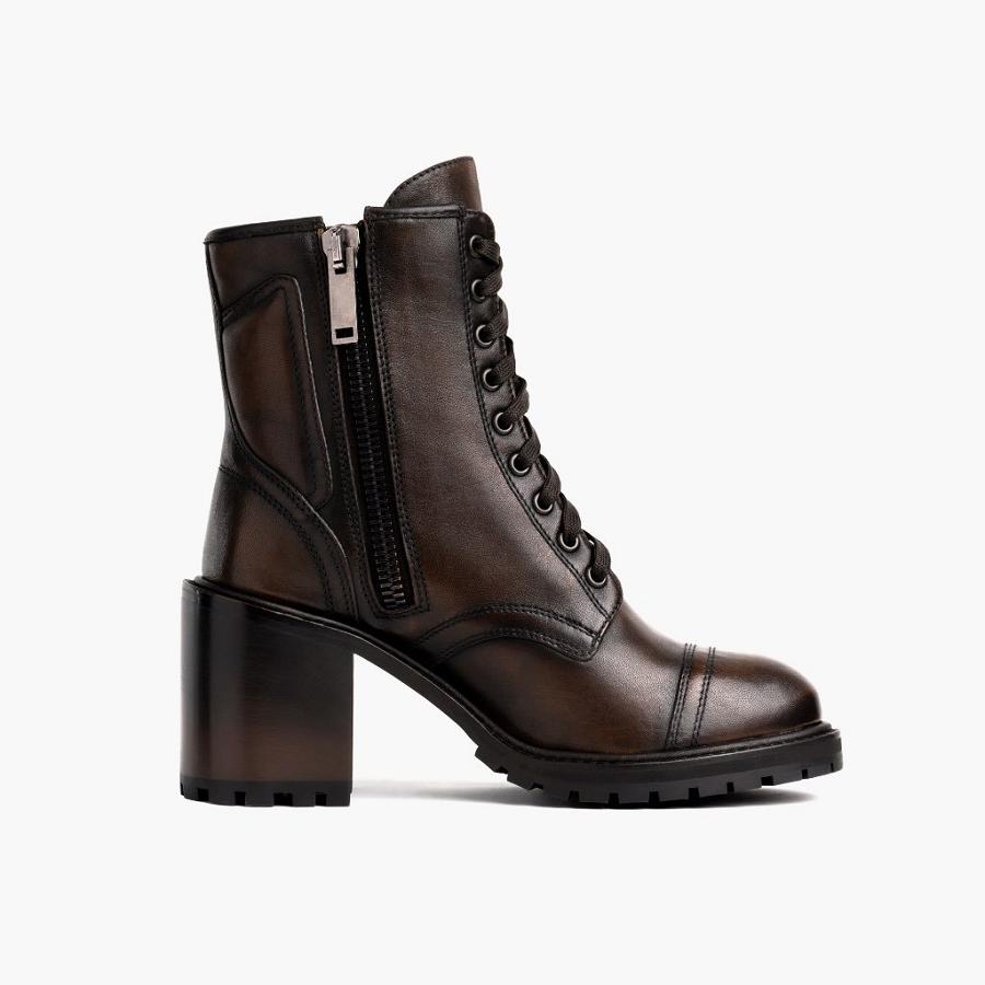 Thursday Boots Rebel Leren Laarzen Dames Zwart Koffie | BE390DFM25