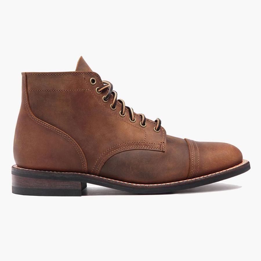 Thursday Boots Vanguard Leren Veterlaarzen Heren Koffie | BE128GSO