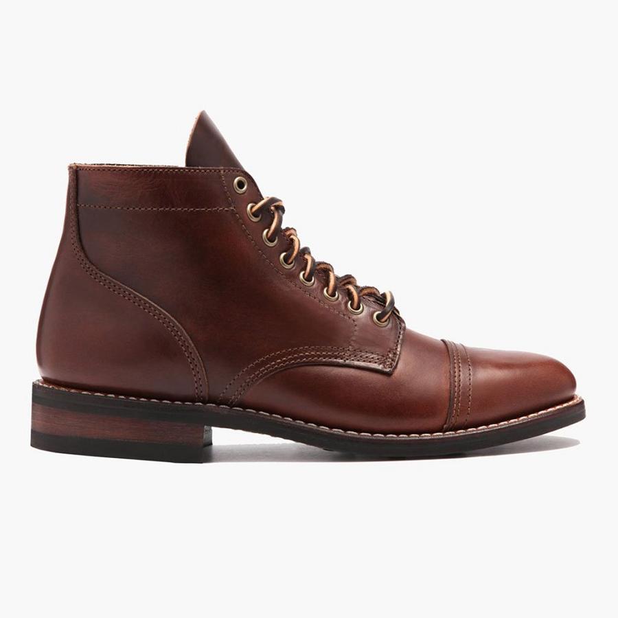 Thursday Boots Vanguard Leren Veterlaarzen Heren Bordeaux | BE131BEL