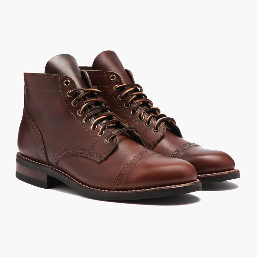 Thursday Boots Vanguard Leren Veterlaarzen Heren Bordeaux | BE131BEL