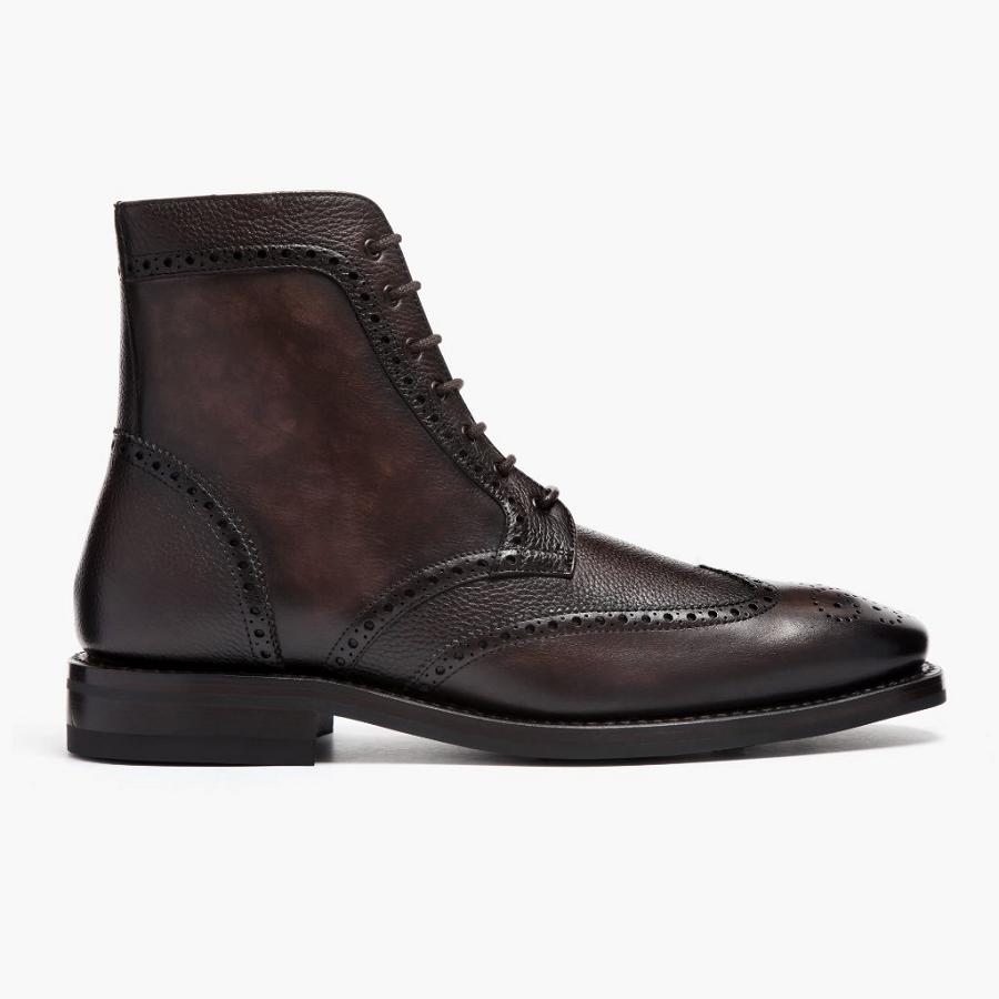 Thursday Boots Wingtip Leren Veterlaarzen Heren Bordeaux | BE132AHK