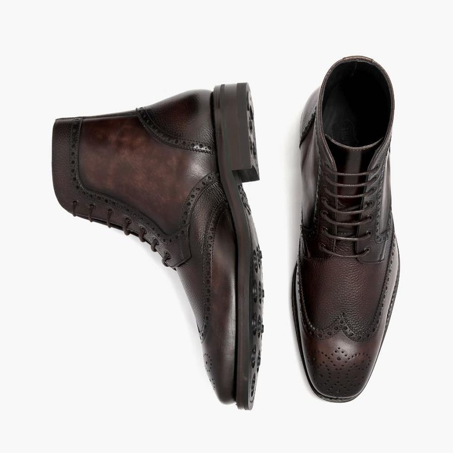 Thursday Boots Wingtip Leren Veterlaarzen Heren Bordeaux | BE132AHK