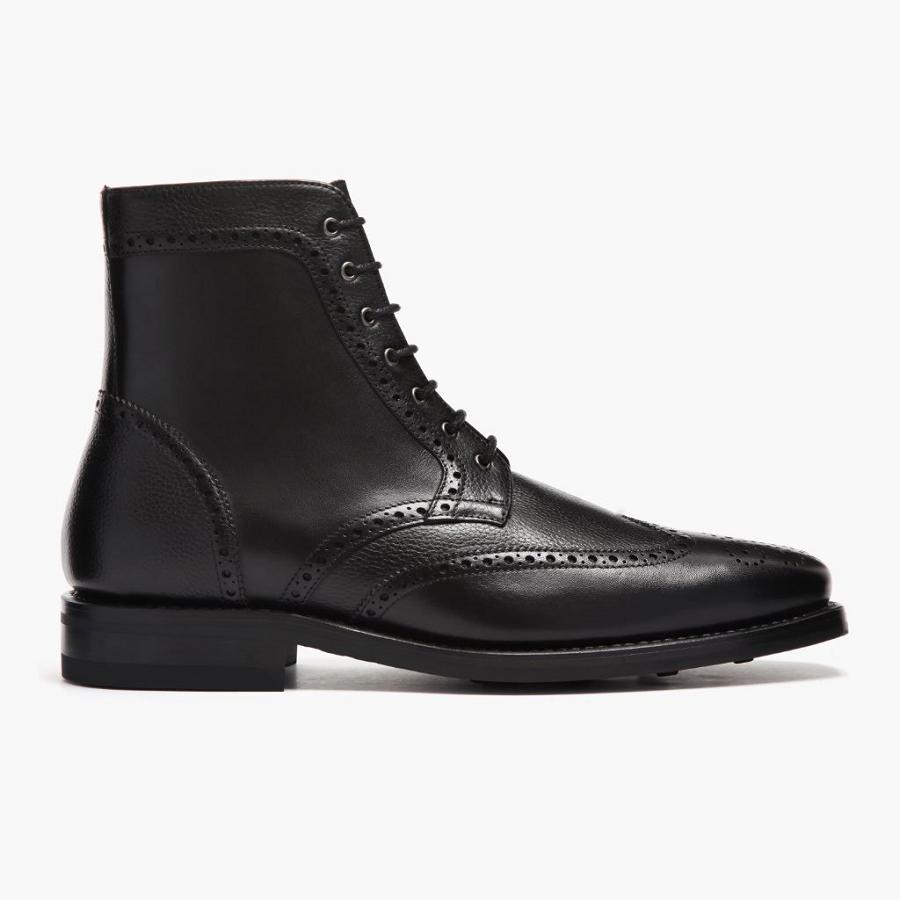 Thursday Boots Wingtip Leren Veterlaarzen Heren Zwart | BE133PJJ