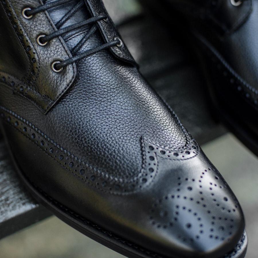 Thursday Boots Wingtip Leren Veterlaarzen Heren Zwart | BE133PJJ