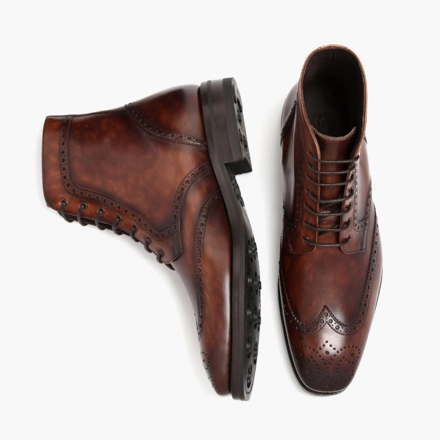 Thursday Boots Wingtip Leren Veterlaarzen Heren Bruin | BE134OKI