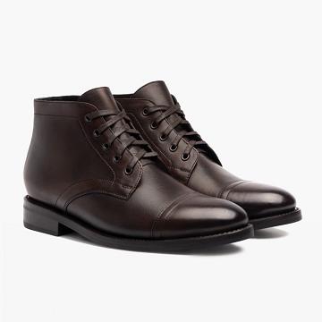 Thursday Boots Cadet Leren Chukka Laarzen Heren Zwart Koffie | BE45ZUT