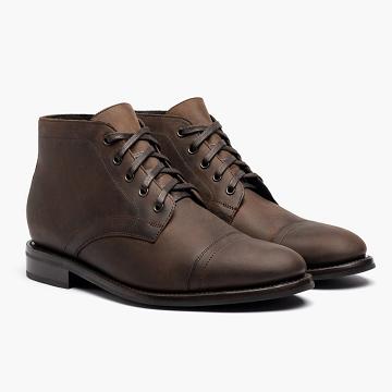 Thursday Boots Cadet Leren Veterlaarzen Heren Koffie | BE68VRW