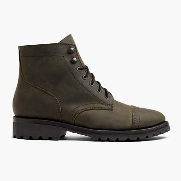 Thursday Boots Captain Leren Rugged & Resilient Laarzen Heren Olijfgroen | BE143MQZ