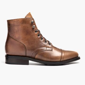 Thursday Boots Captain Leren Rugged & Resilient Veterlaarzen Dames Zwart Koffie | BE410LIS