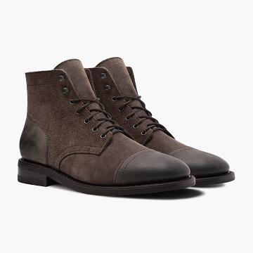 Thursday Boots Captain Leren Suede Veterlaarzen Heren Bruin | BE83ILH