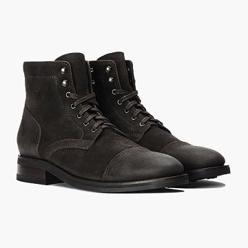 Thursday Boots Captain Suede Veterlaarzen Heren Olijfgroen | BE88EBC