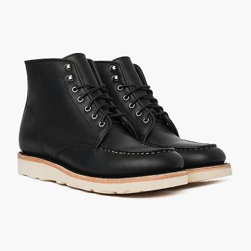 Thursday Boots Diplomat Leren Veterlaarzen Heren Zwart | BE91MQZ