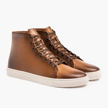 Thursday Boots Premier High Tops Leren Sneakers Heren Goud | BE216TCE