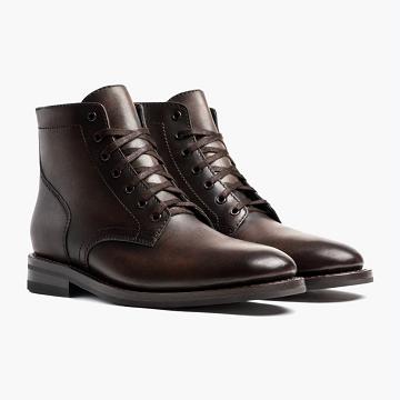 Thursday Boots President Leren Klassieke Veterlaarzen Heren Koffie | BE111YXF