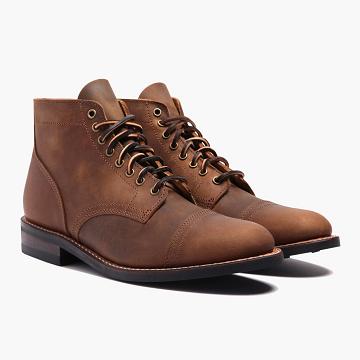 Thursday Boots Vanguard Leren Veterlaarzen Heren Koffie | BE128GSO